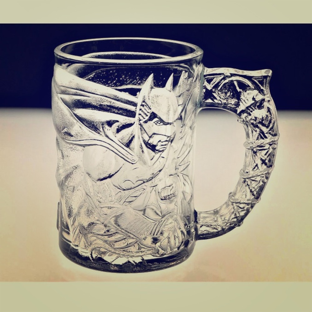 VINTAGE Batman Forever 1995 glass mug